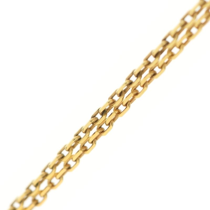 Hermes Eau Kelly Cannadier Motif Chain Leather Necklace Gold/black Stamped Z