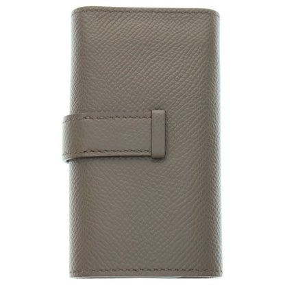 Hermes Bearn H Logo Epson Leather Etan 4-ring Key Case Silver Hardware Beige