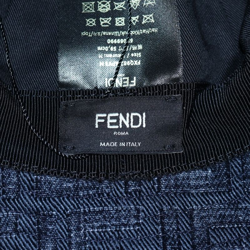 Fendi Zucca Pattern Bucket Hat Indigo Fxq982 APVB