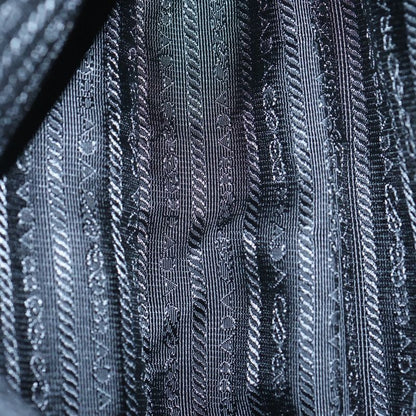 Prada Re-nylon Triangle Logo Plate Saffiano Leather Shoulder Bag Silver