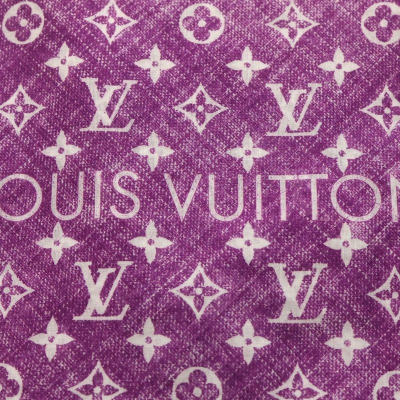 Louis Vuitton Etoile Monogram Denim Large Shawl Scarf Purple And White Mp2431