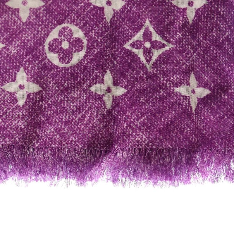 Louis Vuitton Etoile Monogram Denim Large Shawl Scarf Purple And White Mp2431