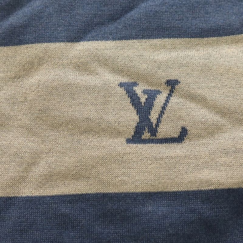 Louis Vuitton Logo Scarf Stole Gray And Blue