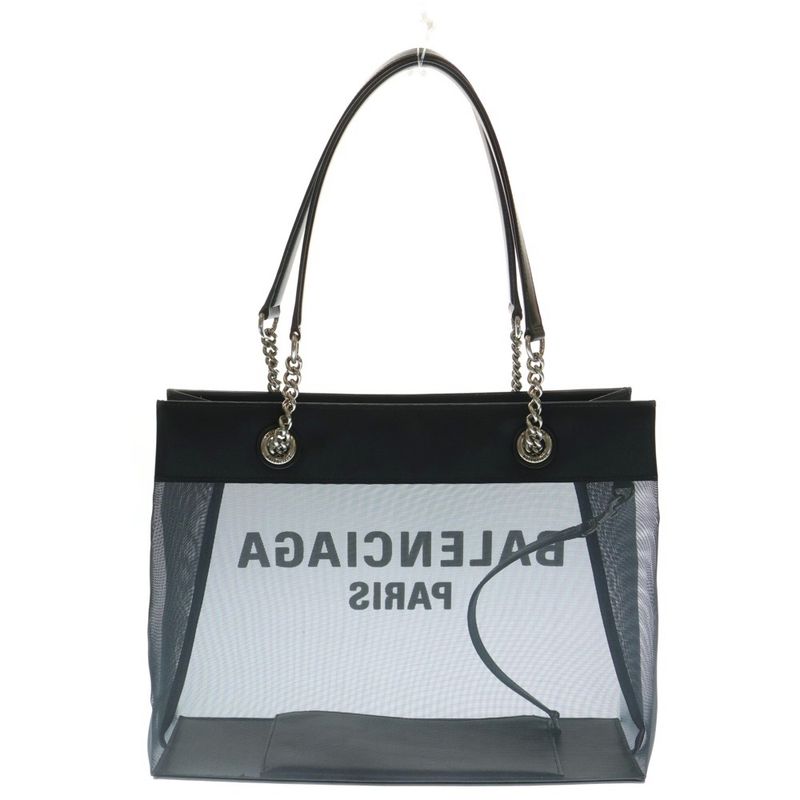 Balenciaga Duty Free Tote Bag Mesh Logo Shoulder Bag With Pouch M 741602