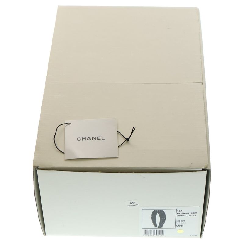 Chanel Coco Mark Patent Tweed Switching Catsuit Black Women