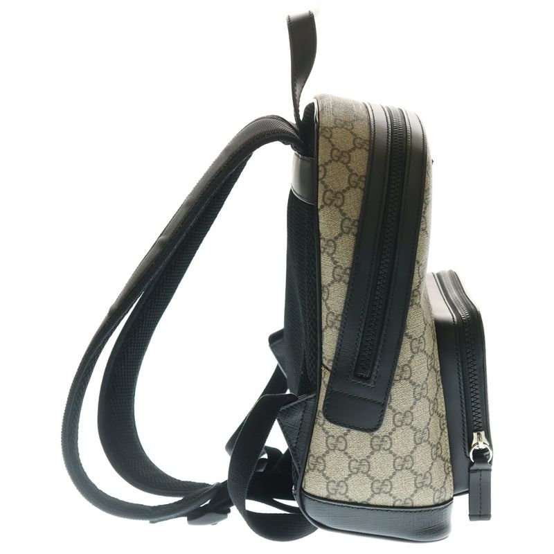 Gucci GG Supreme Small Backpack Sac PVC X Leather Beige/black 429020