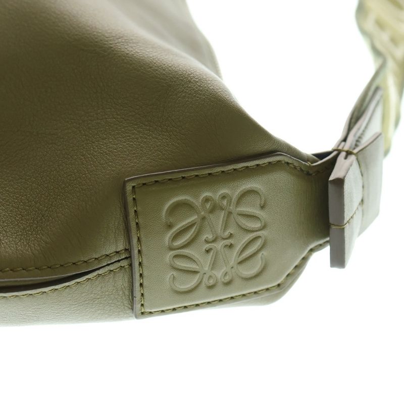 Loewe CUBI Crossbody Cubi Crossbody Leather One Shoulder Bag Khaki