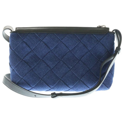 Bottega Veneta Diago Zipper Denim Leather Messenger Shoulder Bag Indigo/black