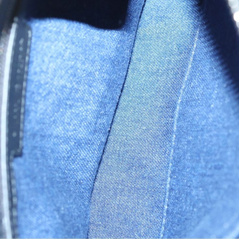 Bottega Veneta Diago Zipper Denim Leather Messenger Shoulder Bag Indigo/black