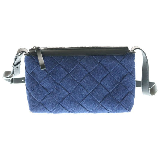 Bottega Veneta Diago Zipper Denim Leather Messenger Shoulder Bag Indigo/black