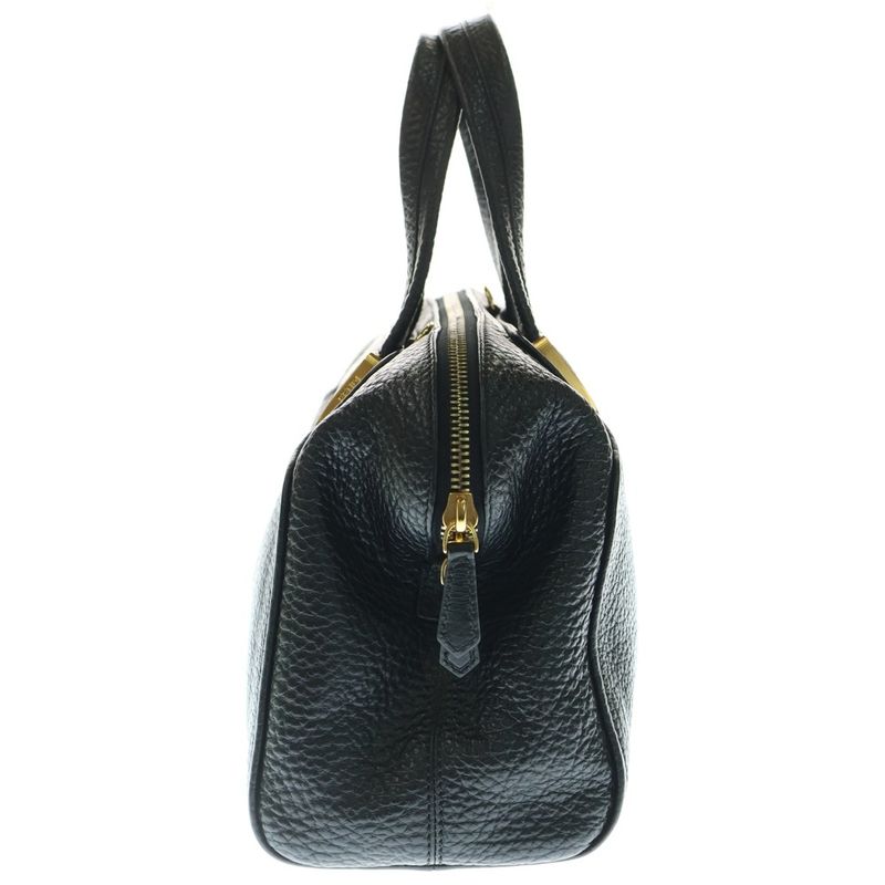 Fendi Chameleon FF Logo Plate Leather 2WAY Hand Shoulder Bag Gold Hardware