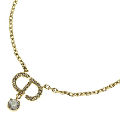 DIOR Petit CD Petit Light Stone Logo Chain Necklace Gold Women