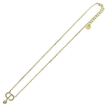 DIOR Petit CD Petit Light Stone Logo Chain Necklace Gold Women