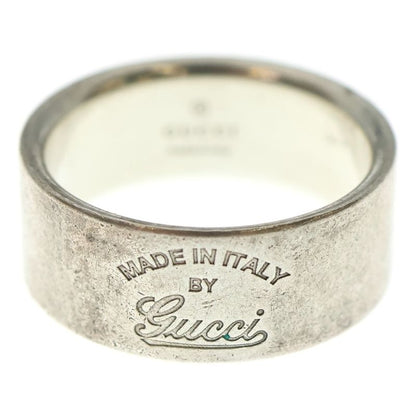 Gucci Classic Logo Engraved Plain Ring Silver