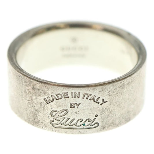Gucci Classic Logo Engraved Plain Ring Silver