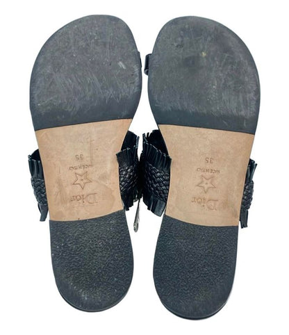 Christian Dior Leather Sandals Lamb Skin Braided Women's SIZE 35 Christian Dior