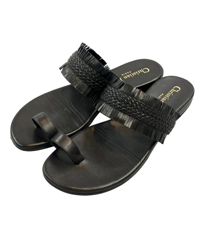 Christian Dior Leather Sandals Lamb Skin Braided Women's SIZE 35 Christian Dior