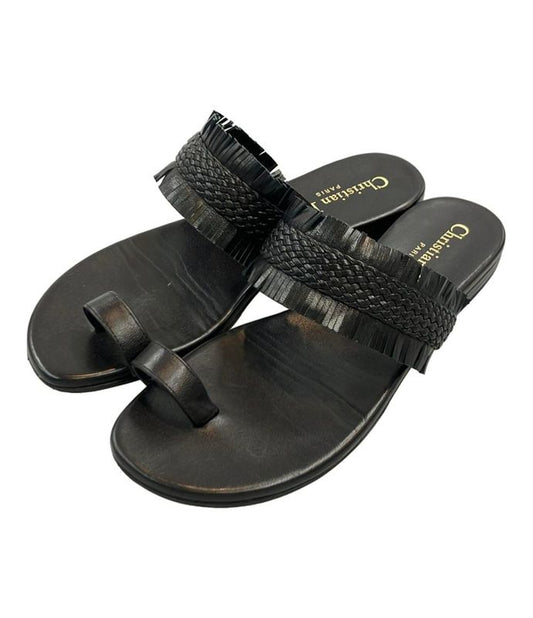 Christian Dior Leather Sandals Lamb Skin Braided Women's SIZE 35 Christian Dior