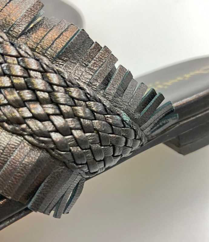 Christian Dior Leather Sandals Lamb Skin Braided Women's SIZE 35 Christian Dior