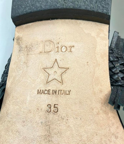 Christian Dior Leather Sandals Lamb Skin Braided Women's SIZE 35 Christian Dior