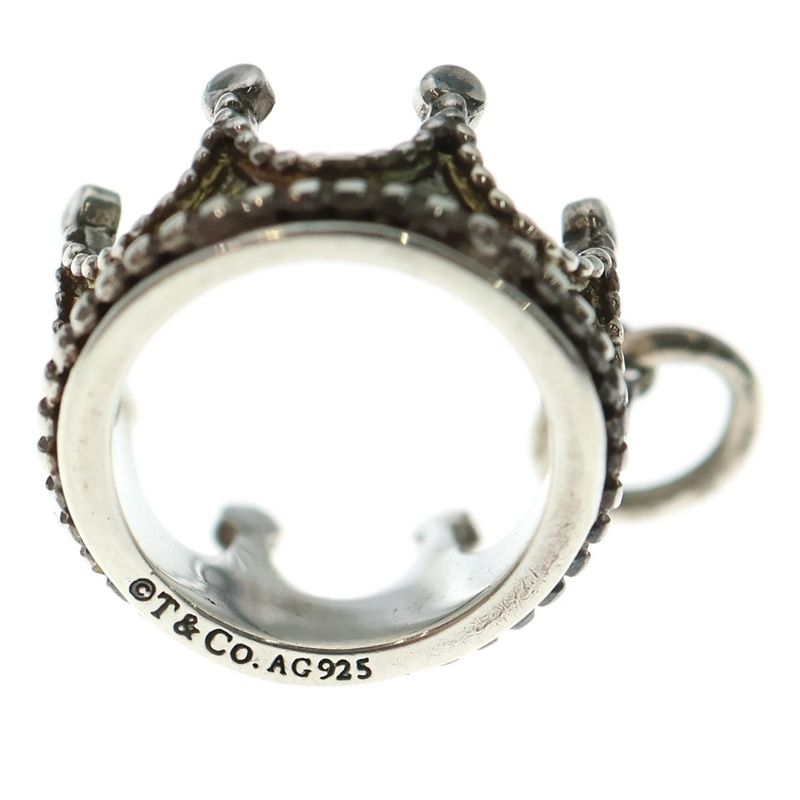 Tiffany & Co Crown Charm Necklace Top Silver Ladies