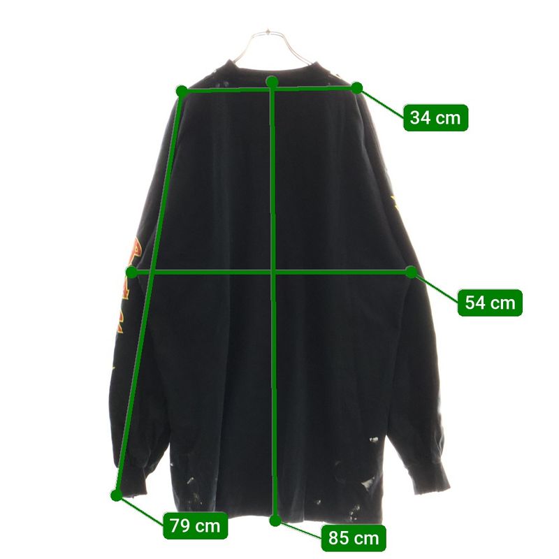 Balenciaga 22SS Metal Oversized LONG Sleeve TEE Metal Logo Print Oversized Long