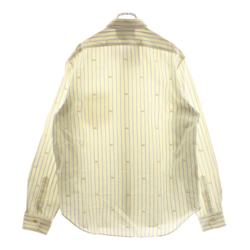 Gucci Regular Collar Button-down Long Sleeve Striped Long Sleeve Shirt Ivory/blu