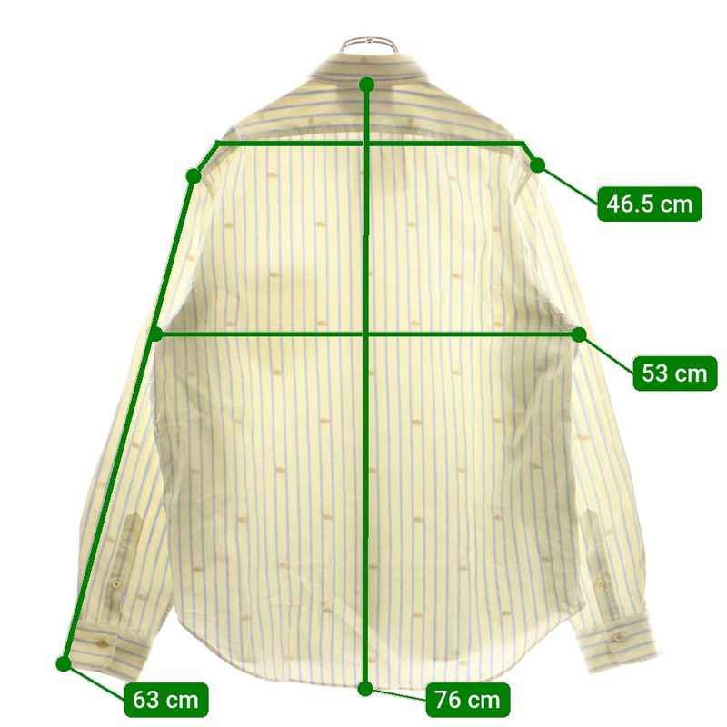 Gucci Regular Collar Button-down Long Sleeve Striped Long Sleeve Shirt Ivory/blu