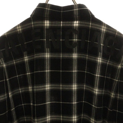 Balenciaga 19SS Back Logo Check L/S Shirt Black 556878 Tdm03