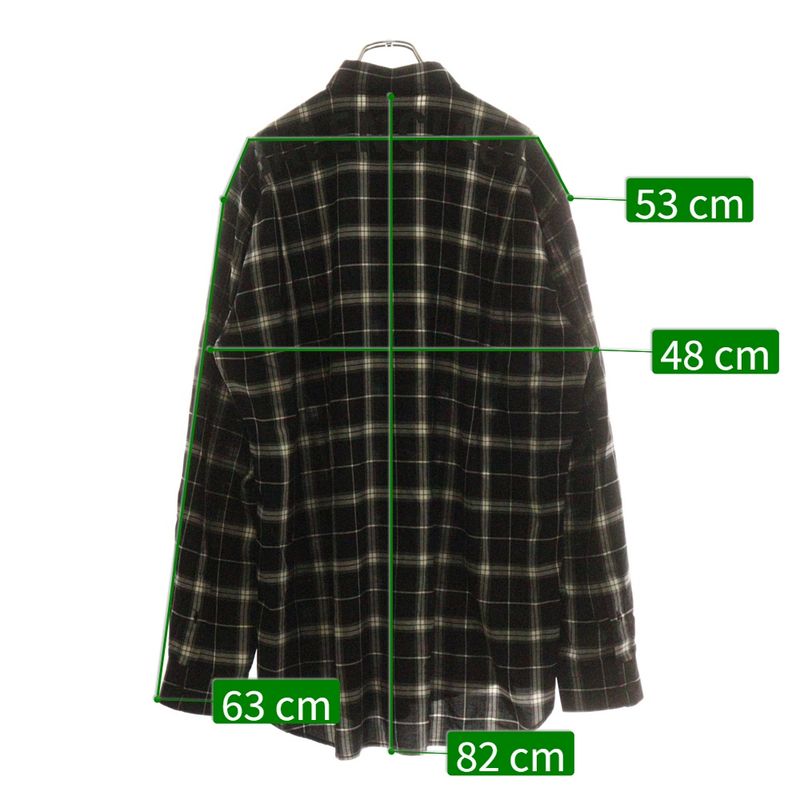 Balenciaga 19SS Back Logo Check L/S Shirt Black 556878 Tdm03