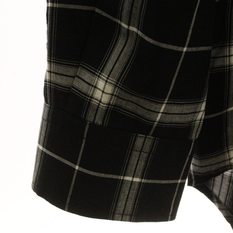 Balenciaga 19SS Back Logo Check L/S Shirt Black 556878 Tdm03
