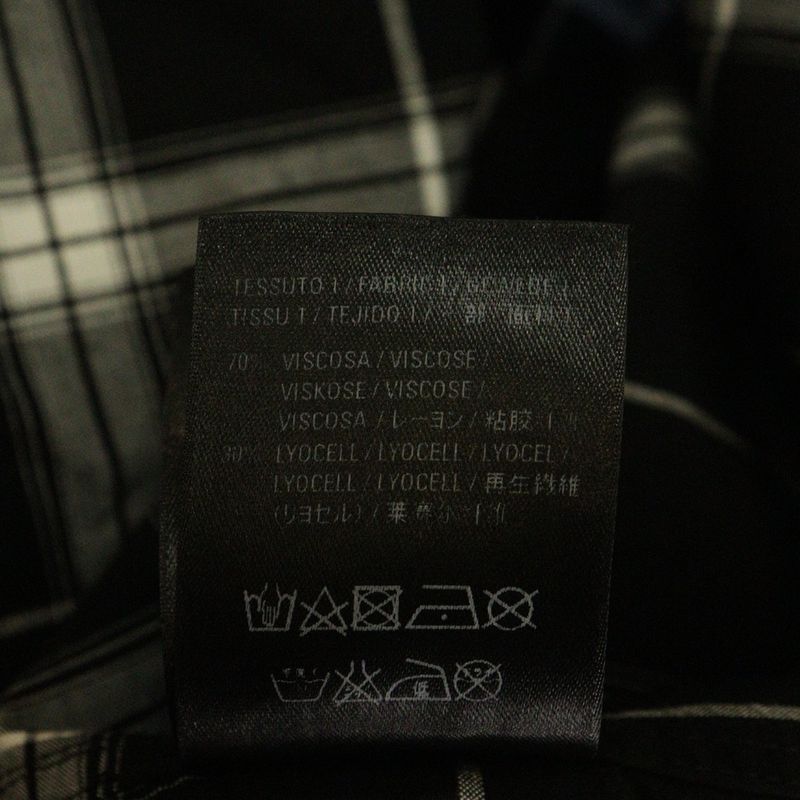 Balenciaga 19SS Back Logo Check L/S Shirt Black 556878 Tdm03