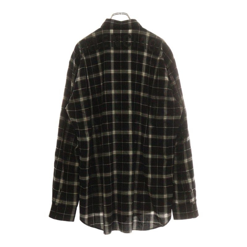 Balenciaga 19SS Back Logo Check L/S Shirt Black 556878 Tdm03