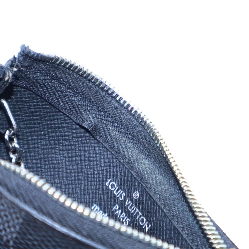 Louis Vuitton Pochette Cles Damier Graphite PVC Leather Coin Case Pouch Coin