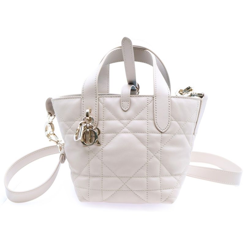 Christian Dior Toujours Vertical Macrocannage Nano Leather 2WAY Hand Shoulder