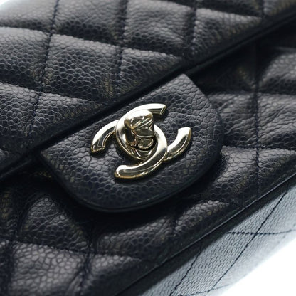 Chanel Mini Matelasse 20 Chain Shoulder Bag Navy Caviar Skin Silver Hardware