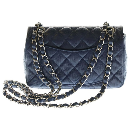 Chanel Mini Matelasse 20 Chain Shoulder Bag Navy Caviar Skin Silver Hardware