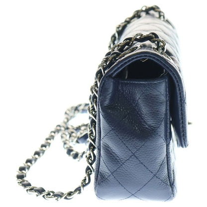 Chanel Mini Matelasse 20 Chain Shoulder Bag Navy Caviar Skin Silver Hardware