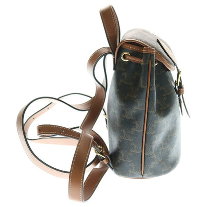 Celine Triomphe Falco Mini Backpack Sac PVC X Leather Brown