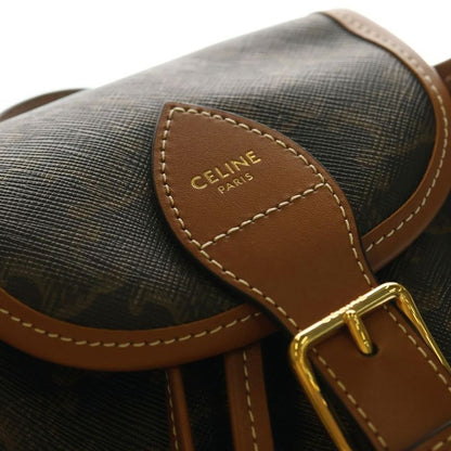 Celine Triomphe Falco Mini Backpack Sac PVC X Leather Brown