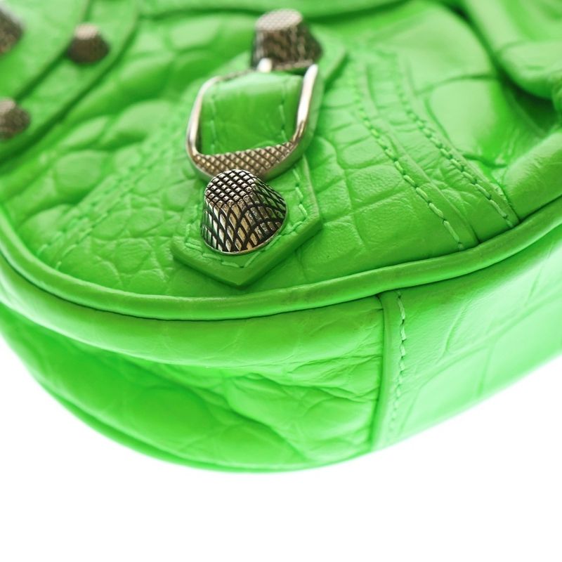 Balenciaga Lucagore Shoulder Bag Green Leather 695814