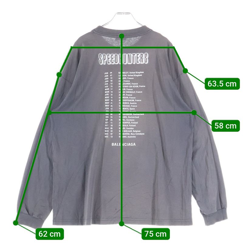 Balenciaga 18AW Speedhunters Oversized Long Sleeve T-shirt Speedhunters Long