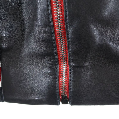 Gucci Logo Patch Varsity Leather Jacket Black 523526 Xg649