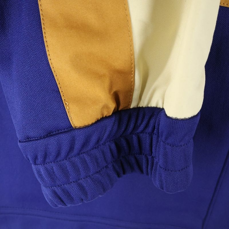 Gucci Technical Jersey Zip-up Jacket With GG Logo Patch Blue/brown 625335 Xjcns