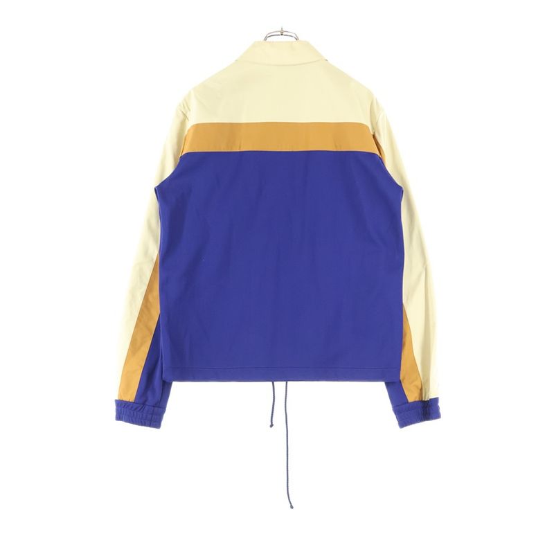 Gucci Technical Jersey Zip-up Jacket With GG Logo Patch Blue/brown 625335 Xjcns