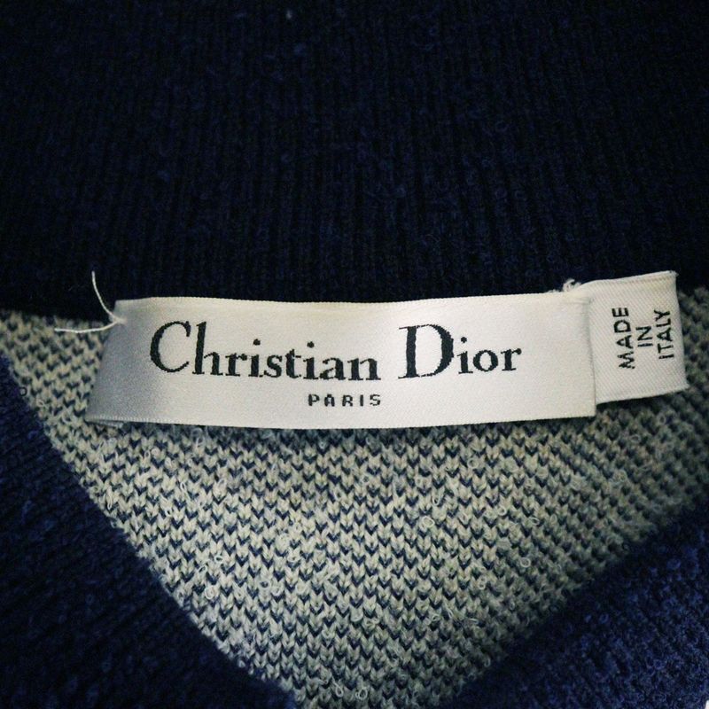 Christian Dior Ja'dior Love Back Jacquard Wool Knit Zip Up Jacket Blouson