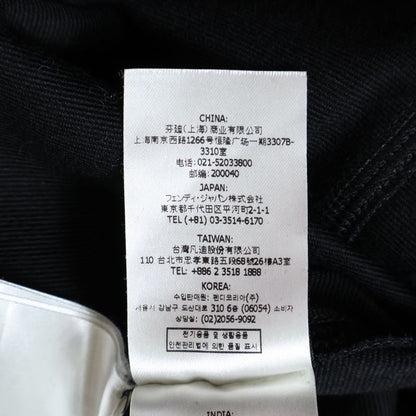 Fendi FF Logo Buckle Belt V-neck Wool Knit Half Sleeve Half Sleeve Long Dress