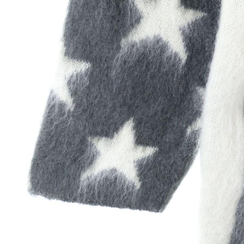 Louis Vuitton 19AW USA Flag Mohair Knit Sweater Gray Rm192 RIS Hhn98w