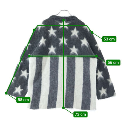 Louis Vuitton 19AW USA Flag Mohair Knit Sweater Gray Rm192 RIS Hhn98w