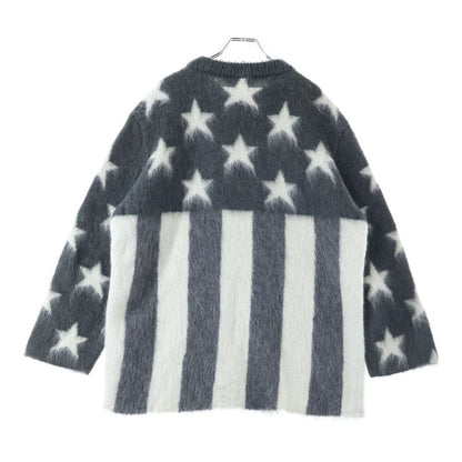 Louis Vuitton 19AW USA Flag Mohair Knit Sweater Gray Rm192 RIS Hhn98w